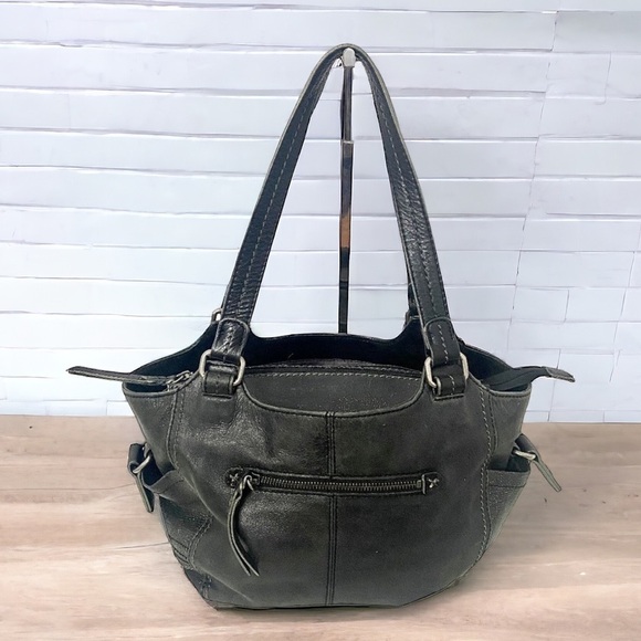 The Sak Handbags - The Sak Kendra Unstructured Black Leather Shoulder Bag Purse Handbag
